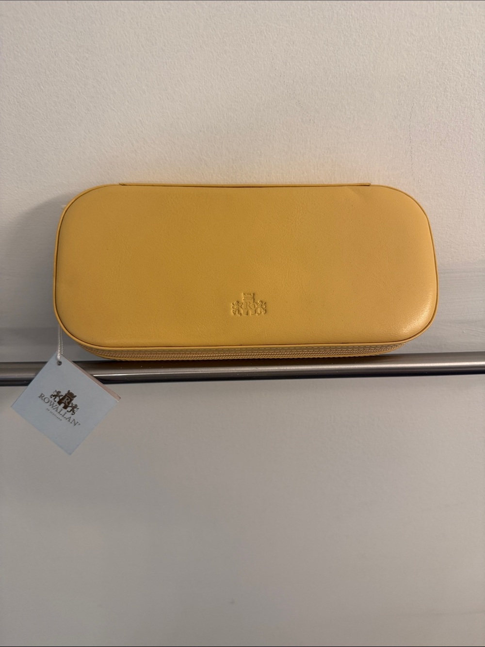 Rowallan Mustard Yellow Leather Zip Case
